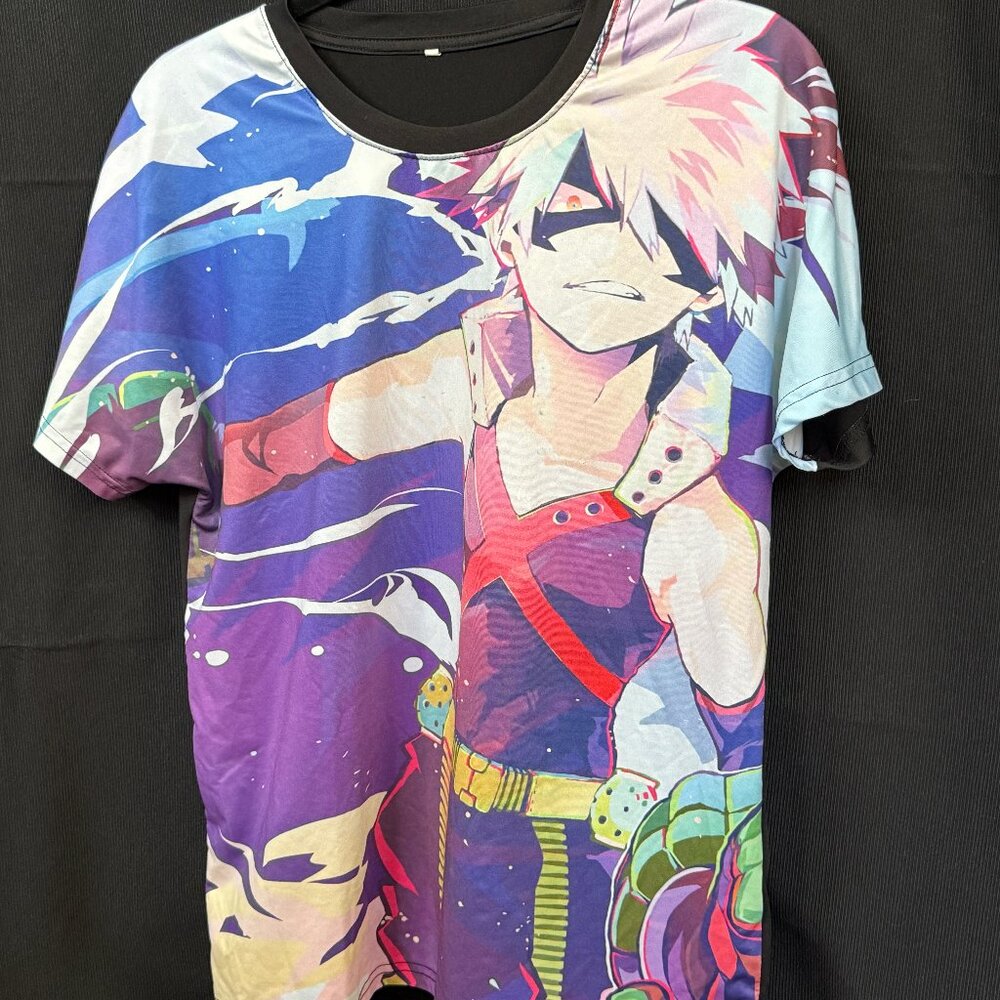 Anime "My Hero" jersey material shirt; XL; Short-sleeved